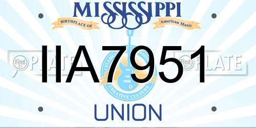 IIA7951 Mississippi License Plate
