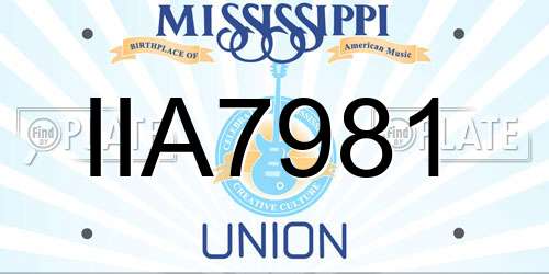 IIA7981 Mississippi License Plate