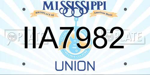 IIA7982 Mississippi License Plate