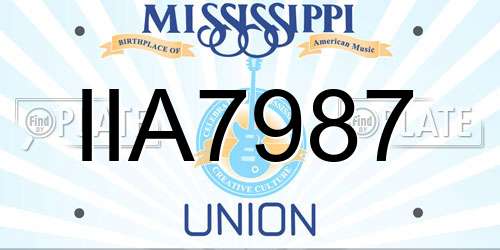 IIA7987 Mississippi License Plate