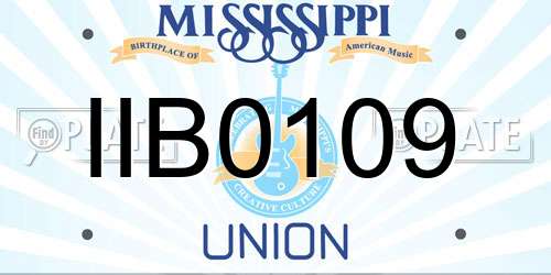 IIB0109 Mississippi License Plate