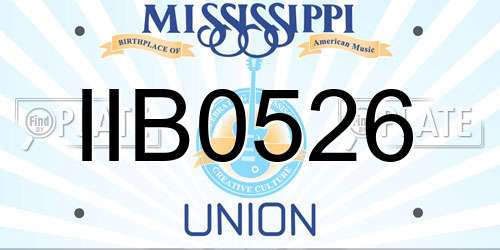 IIB0526 Mississippi License Plate
