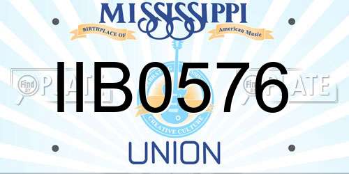 IIB0576 Mississippi License Plate