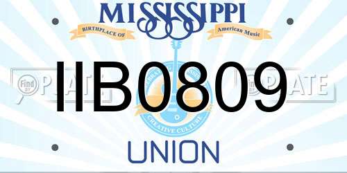 IIB0809 Mississippi License Plate