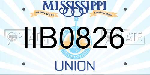 IIB0826 Mississippi License Plate