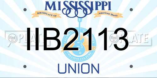 IIB2113 Mississippi License Plate