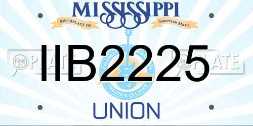 IIB2225 Mississippi License Plate