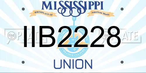 IIB2228 Mississippi License Plate