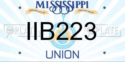 IIB223 Mississippi License Plate