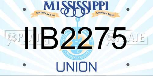 IIB2275 Mississippi License Plate