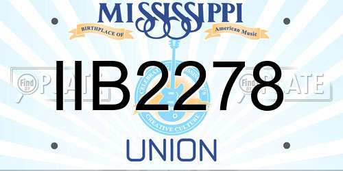 IIB2278 Mississippi License Plate