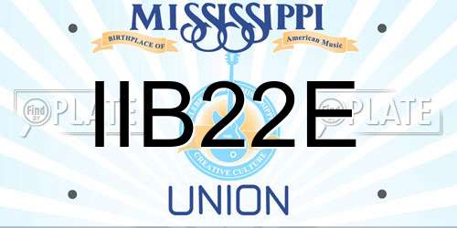 IIB22E Mississippi License Plate