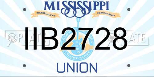 IIB2728 Mississippi License Plate