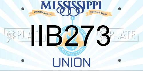 IIB273 Mississippi License Plate