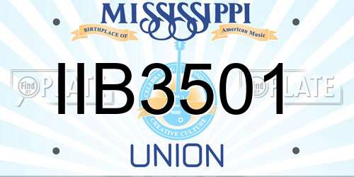 IIB3501 Mississippi License Plate