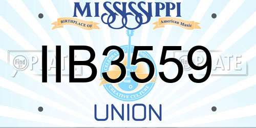 IIB3559 Mississippi License Plate