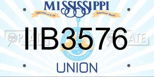 IIB3576 Mississippi License Plate