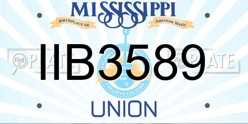 IIB3589 Mississippi License Plate