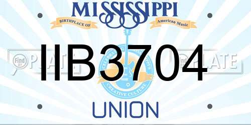 IIB3704 Mississippi License Plate