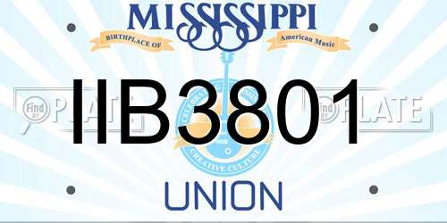 IIB3801 Mississippi License Plate