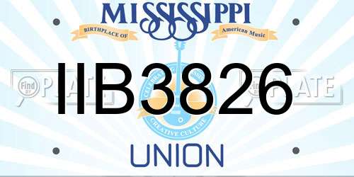 IIB3826 Mississippi License Plate