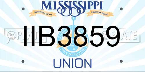 IIB3859 Mississippi License Plate
