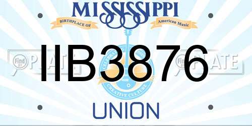 IIB3876 Mississippi License Plate