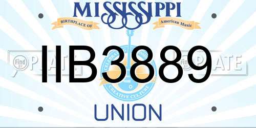 IIB3889 Mississippi License Plate