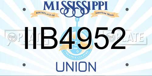 IIB4952 Mississippi License Plate