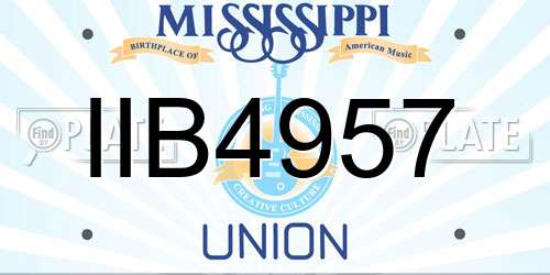 IIB4957 Mississippi License Plate
