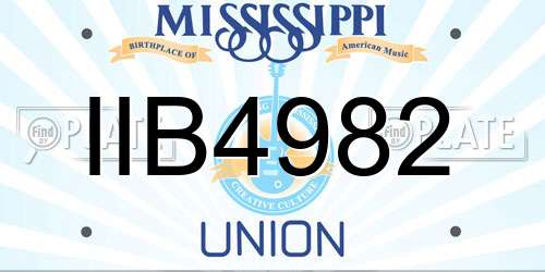 IIB4982 Mississippi License Plate
