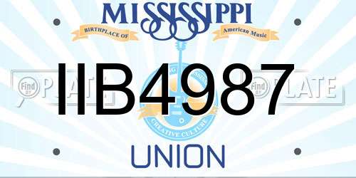 IIB4987 Mississippi License Plate