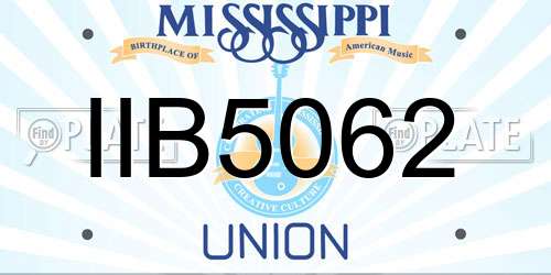 IIB5062 Mississippi License Plate