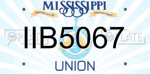 IIB5067 Mississippi License Plate