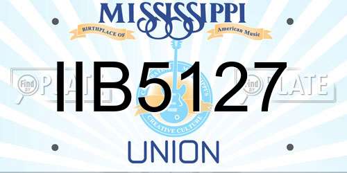 IIB5127 Mississippi License Plate
