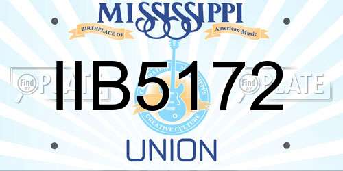 IIB5172 Mississippi License Plate