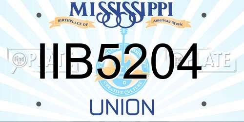 IIB5204 Mississippi License Plate