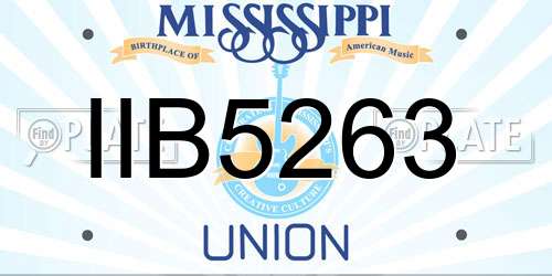 IIB5263 Mississippi License Plate