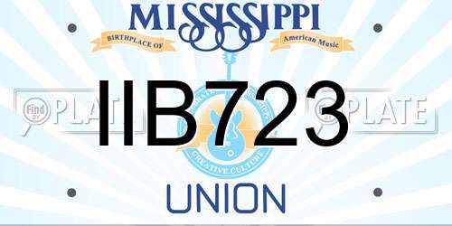 IIB723 Mississippi License Plate