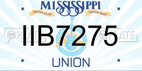 IIB7275 Mississippi License Plate
