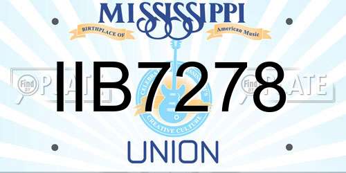 IIB7278 Mississippi License Plate