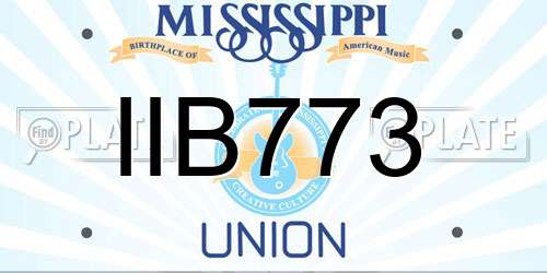 IIB773 Mississippi License Plate