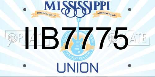 IIB7775 Mississippi License Plate