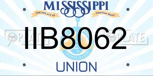 IIB8062 Mississippi License Plate