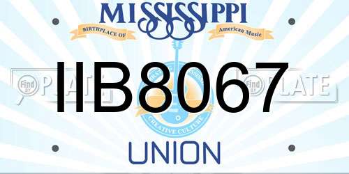 IIB8067 Mississippi License Plate