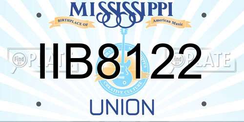 IIB8122 Mississippi License Plate