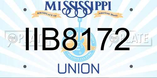 IIB8172 Mississippi License Plate