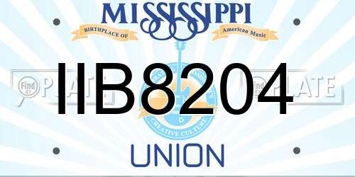 IIB8204 Mississippi License Plate