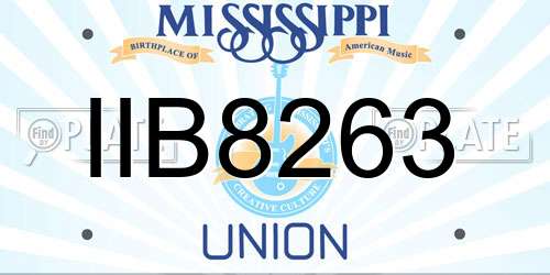 IIB8263 Mississippi License Plate