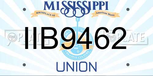 IIB9462 Mississippi License Plate